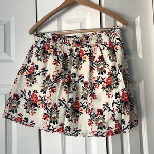 Floral elastic waist skirt